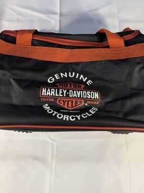 Harley-Davidson Bar & Shield Black Orange Duffel Sports Gym Bag